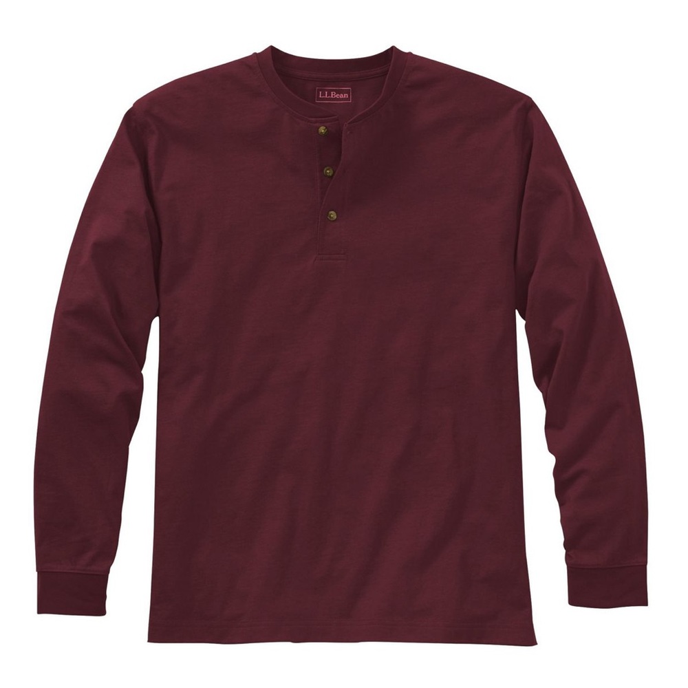 Men's Carefree Unshrinkable Tee, Traditional Fit, Long-Sleeve Henley ll bean